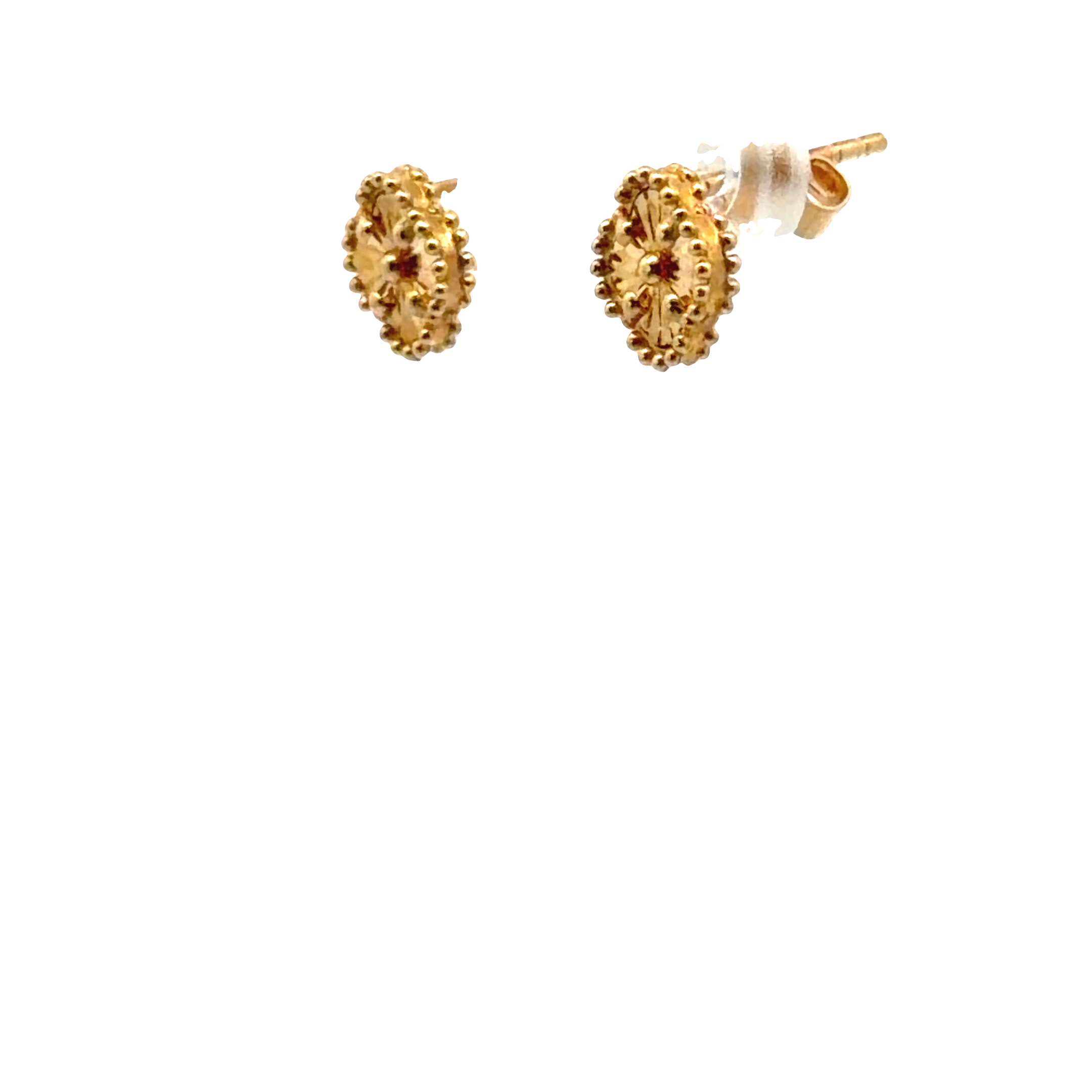Yellow Gold Floral Stud Earrings