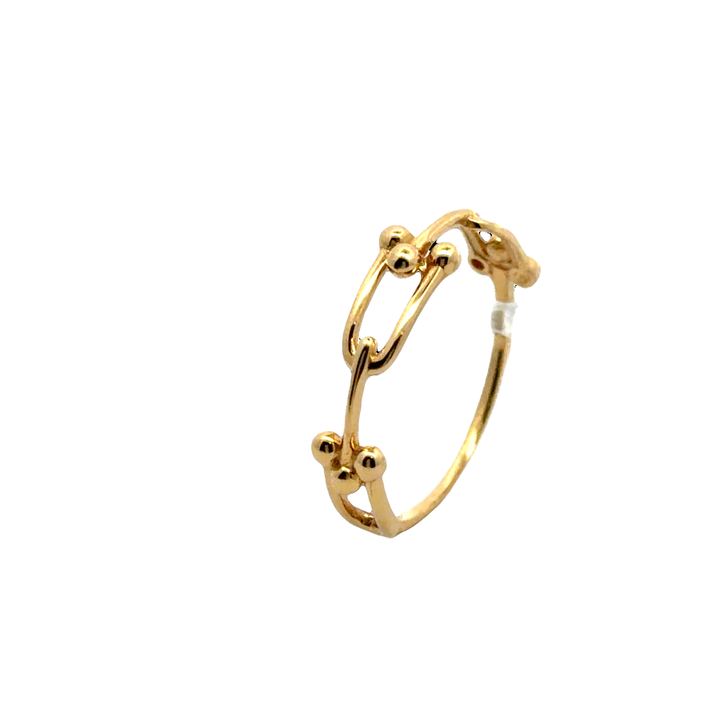 Yellow Gold Chain-Link Hoop ring