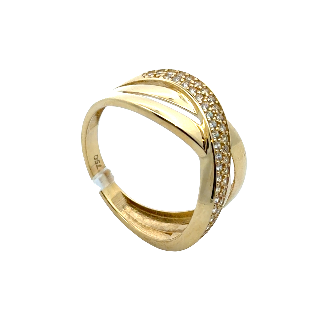 size 8 Yellow Gold multistone brillant Ring