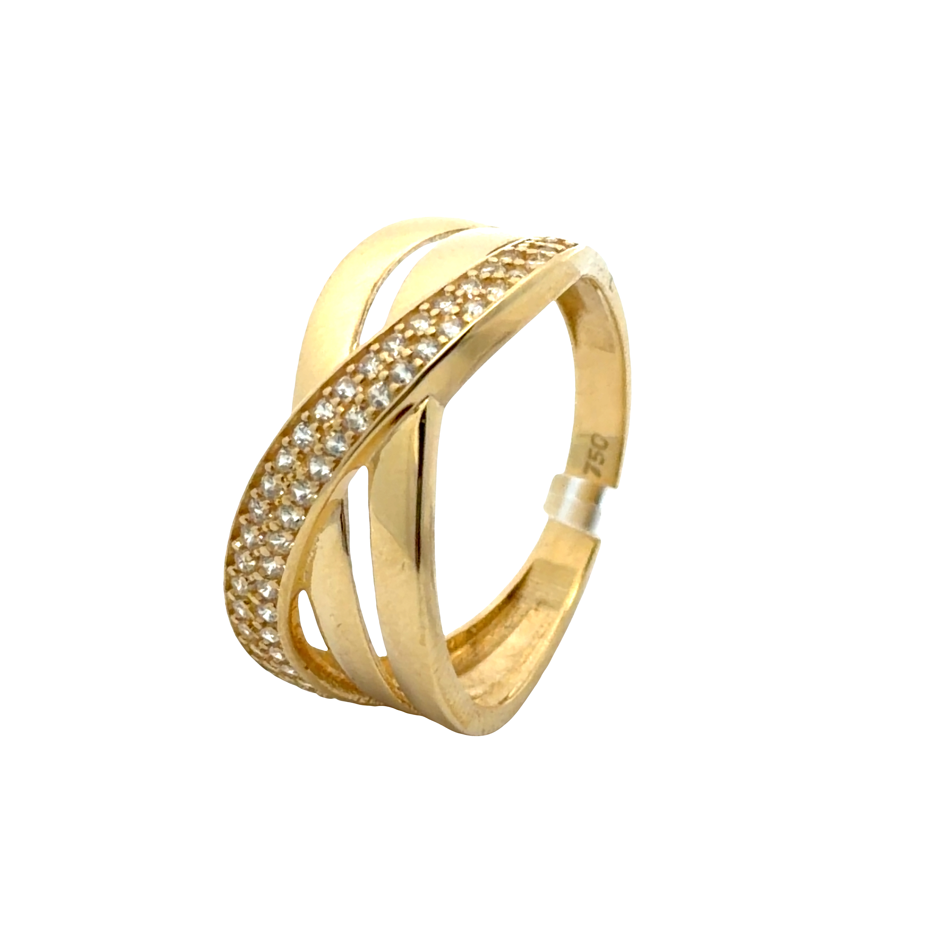 size 8 Yellow Gold multistone brillant Ring