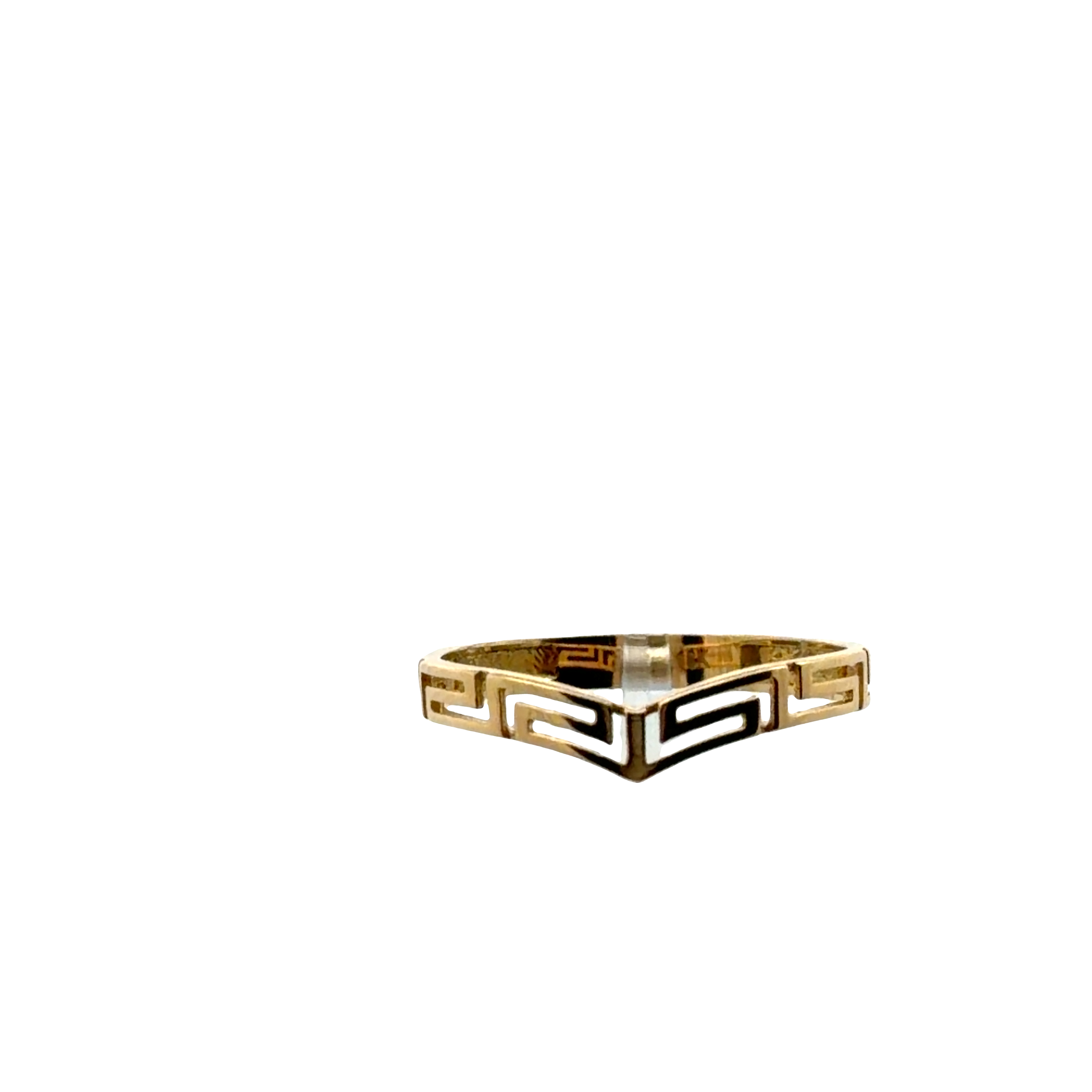 18K Yellow Gold Greek Key Pattern Band Ring