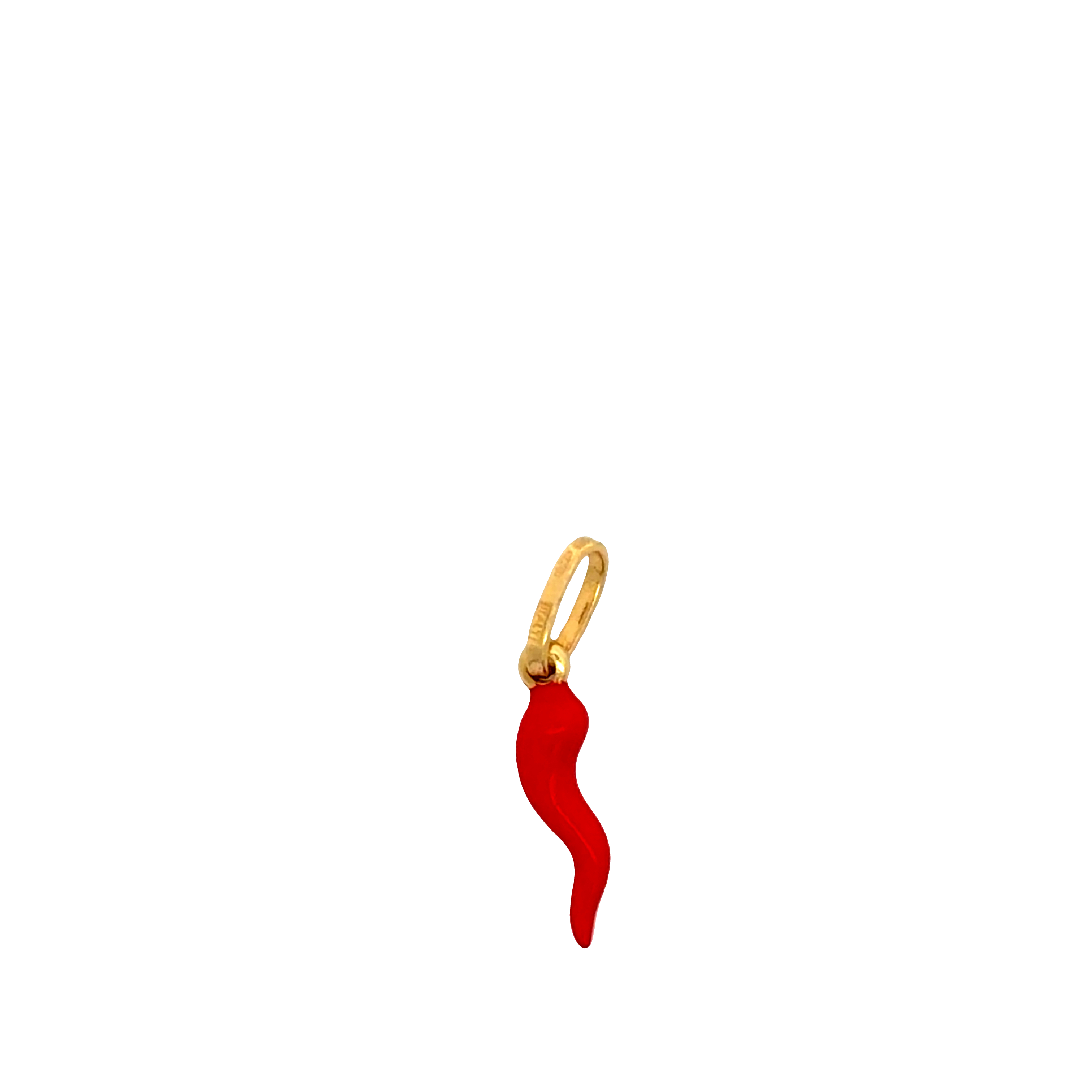 Italian Horn Yellow Gold Pendant Charm