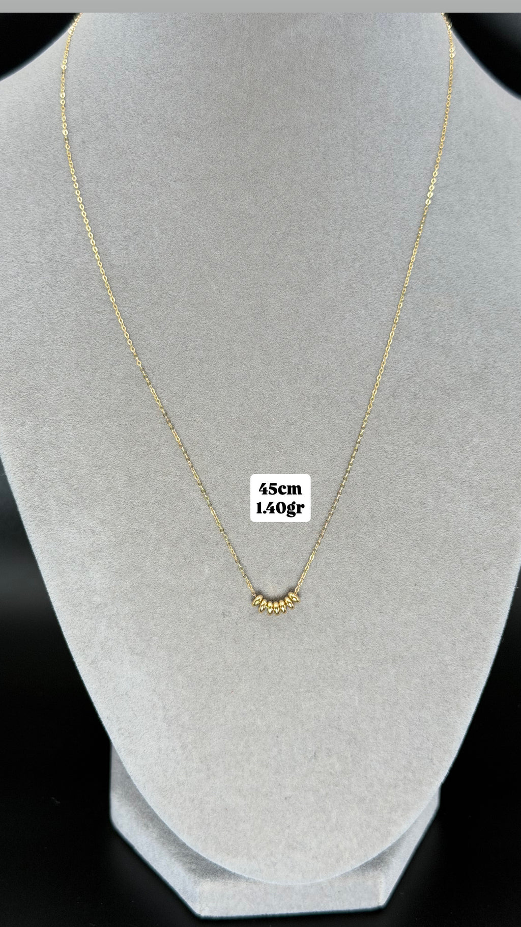 Yellow Gold Minimalist Beaded Station Necklace