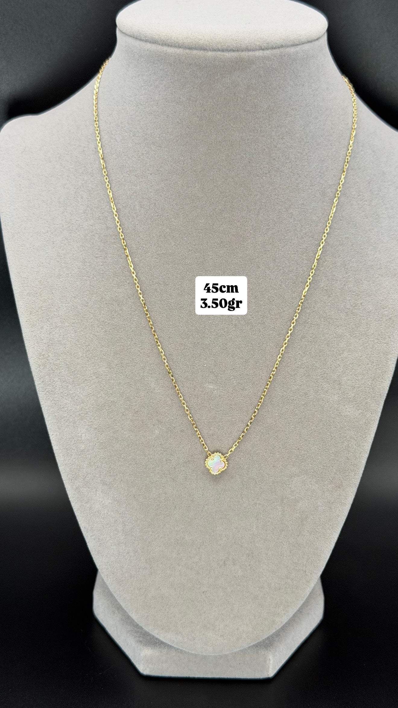 Pearl Clover Charm Necklace in Yellow Gold