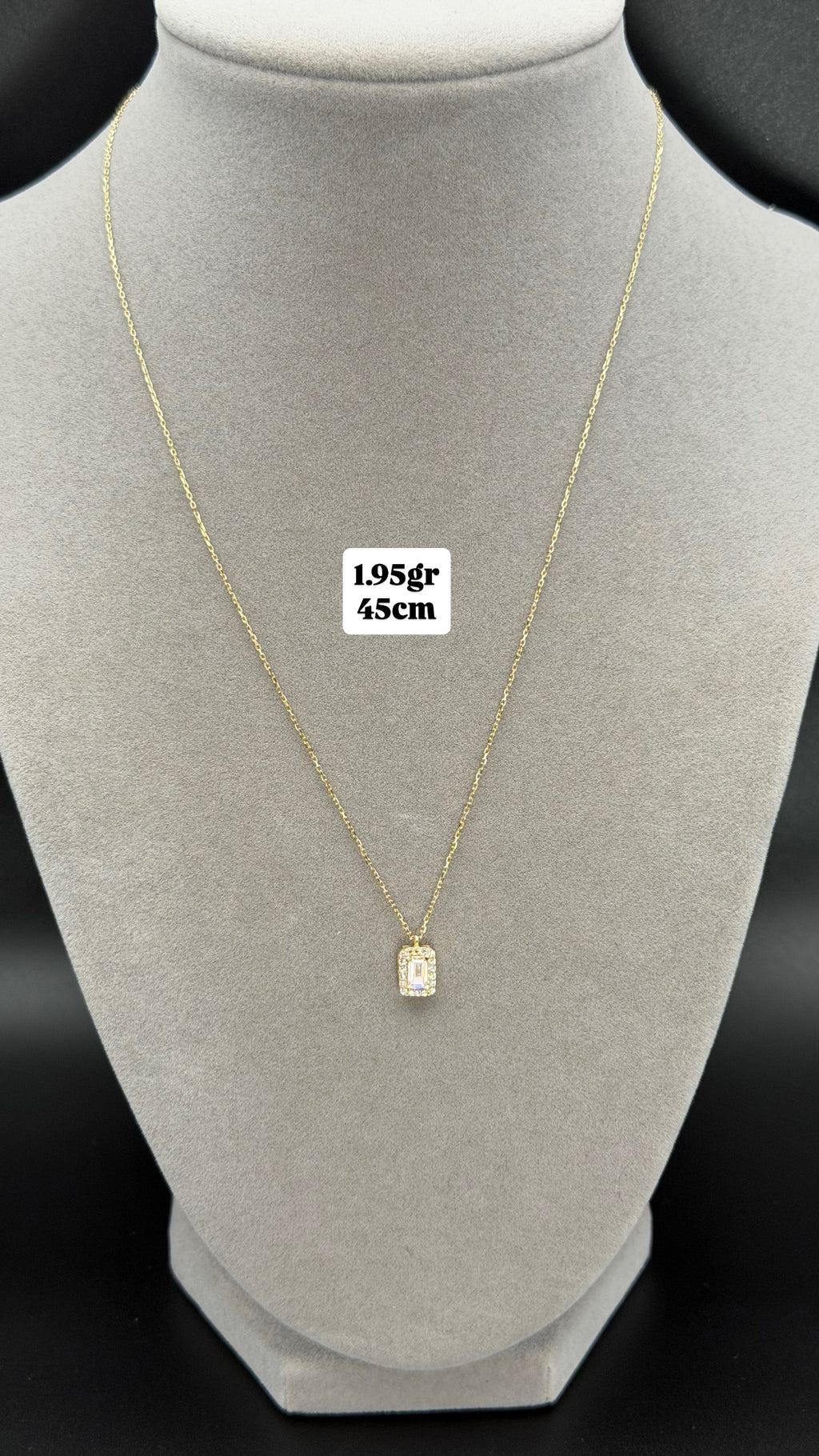 Yellow Gold zirconia Halo Pendant Necklace