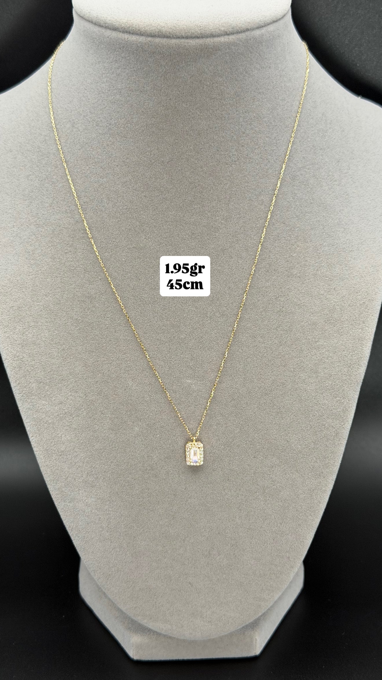 Yellow Gold zirconia Halo Pendant Necklace