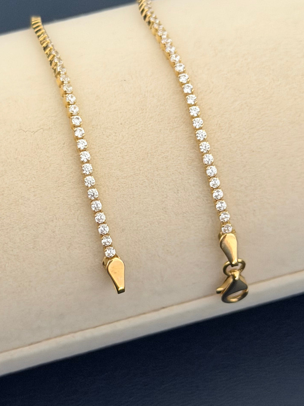 Yellow Gold zirconia Tennis Bracelet with Interlocking Logo