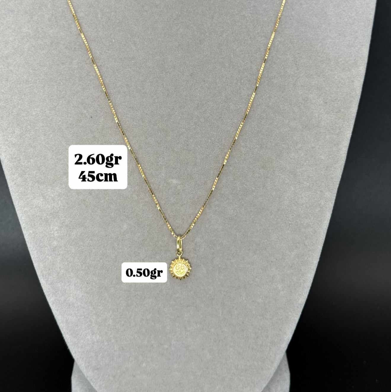 Cadena Y dije Oro 18k Italiano