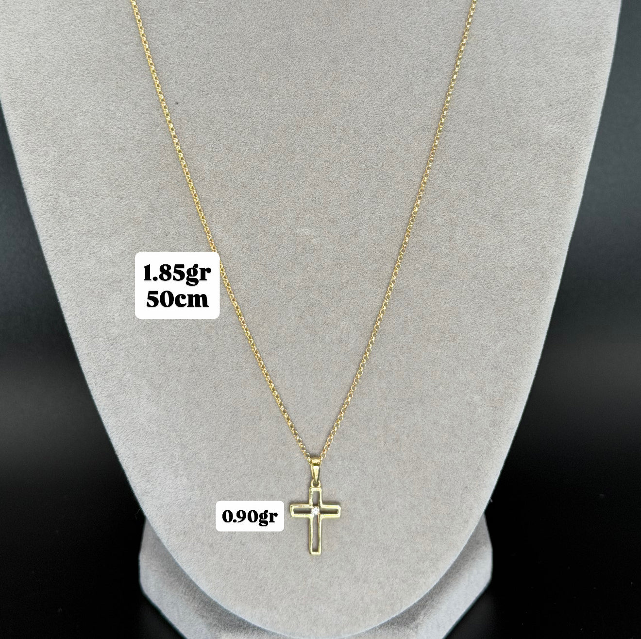 Cadena Y dije Oro 18k Italiano