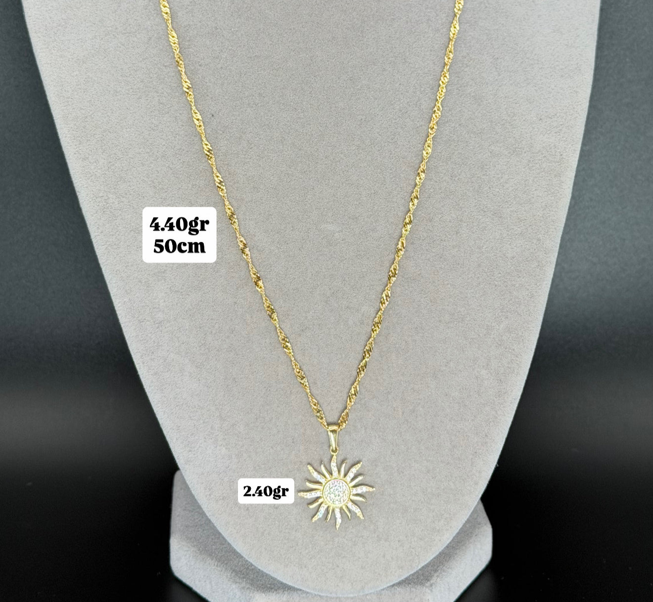 Cadena Y dije Oro 18k Italiano