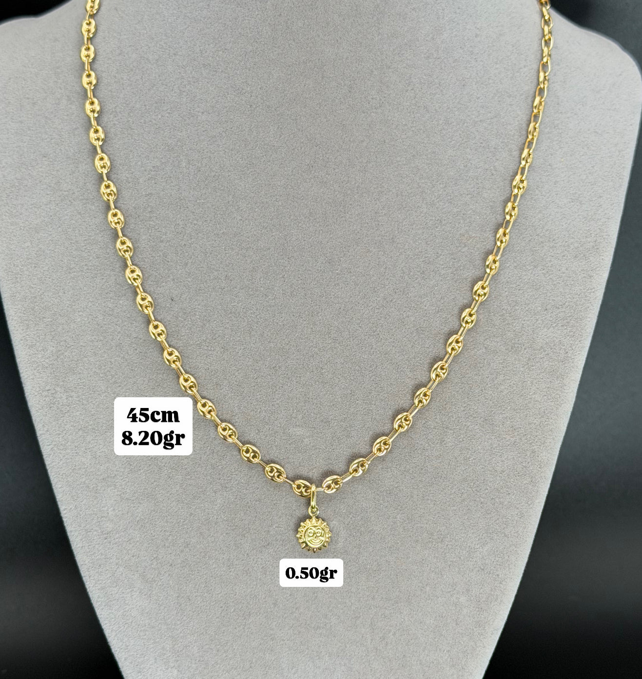 Cadena Y dije Oro 18k Italiano