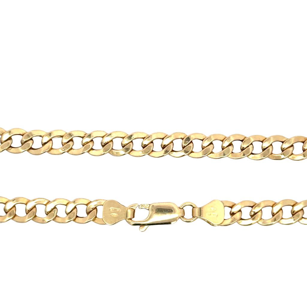 Yellow Gold Cuban Chain Necklace