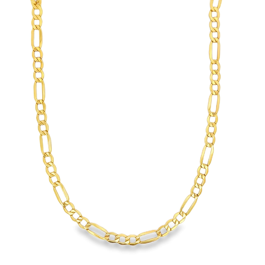 Yellow Gold Figaro Link Chain Necklace