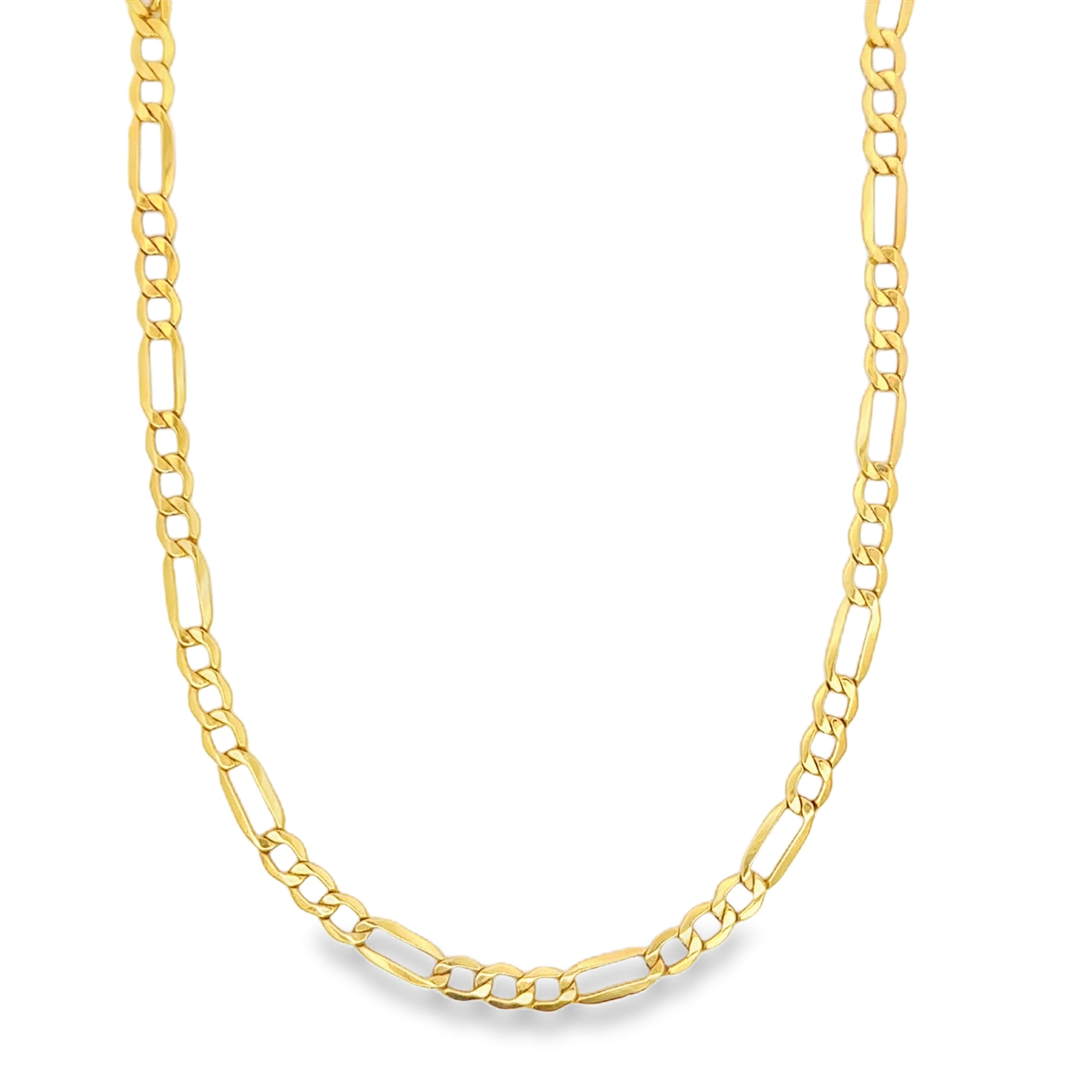Yellow Gold Figaro Link Chain Necklace
