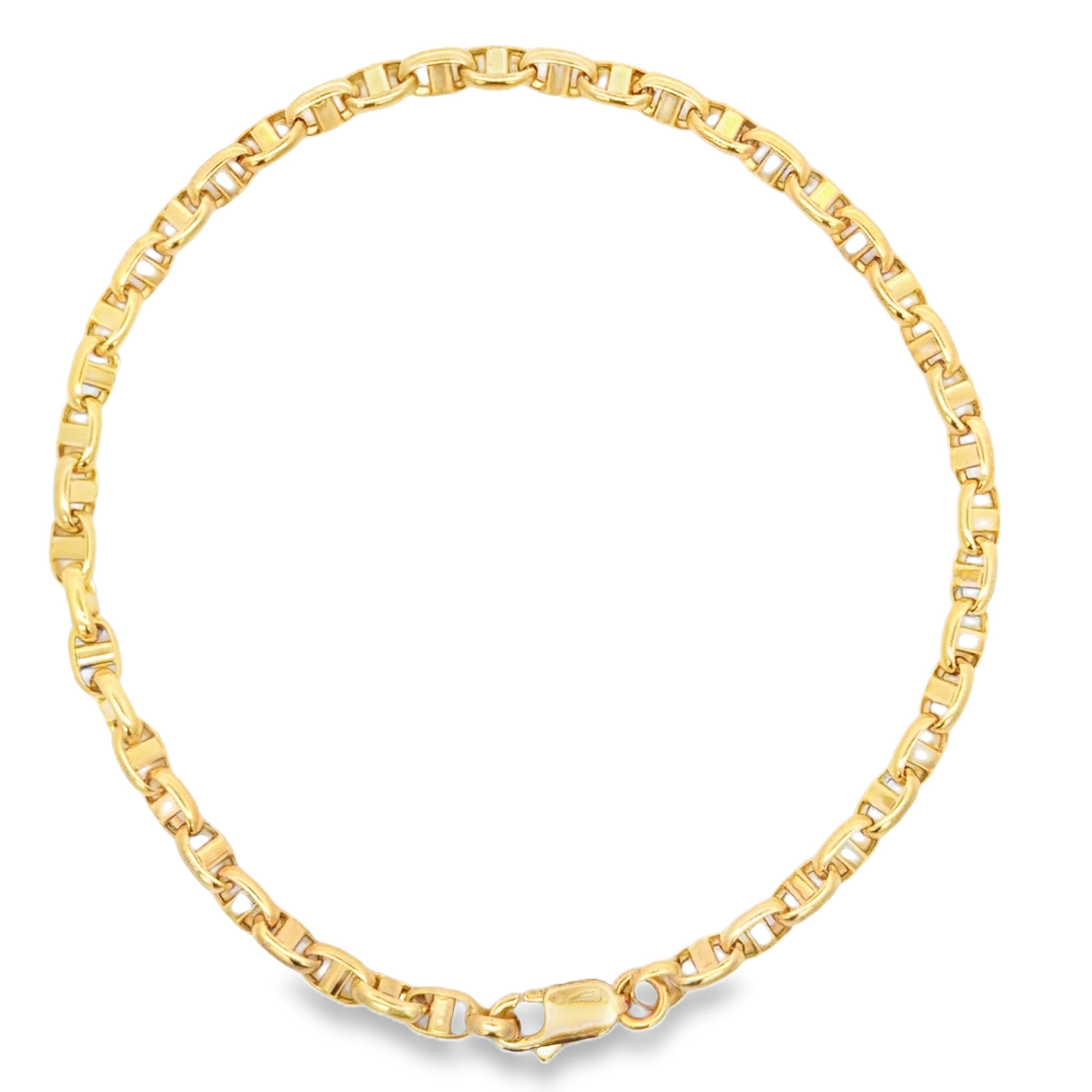 Classic Yellow Gold Mariner Link Chain Bracelet