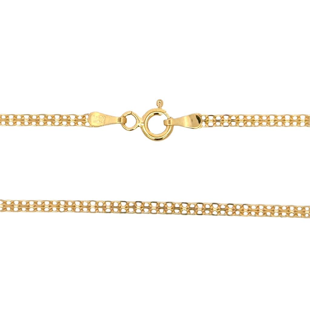 Yellow Gold Textured Link Chain Necklace