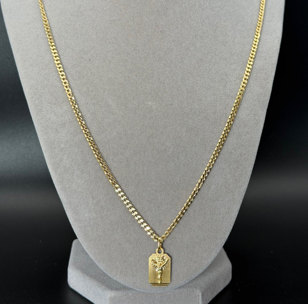 Classic Yellow Gold Cuban Link Chain Necklace