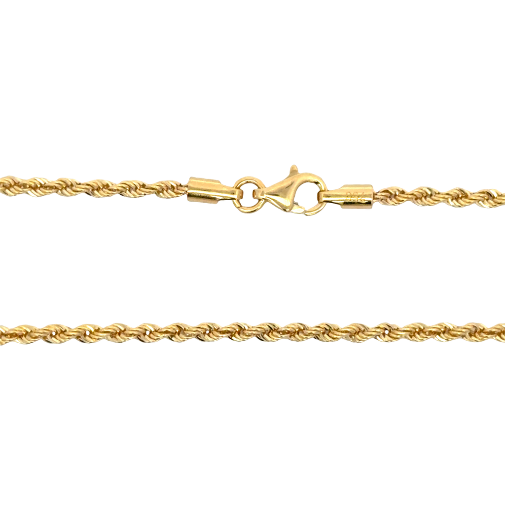 Classic Yellow Gold Rope Chain Necklace