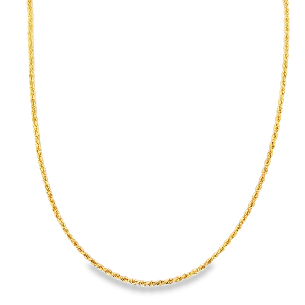 Classic Yellow Gold Rope Chain Necklace