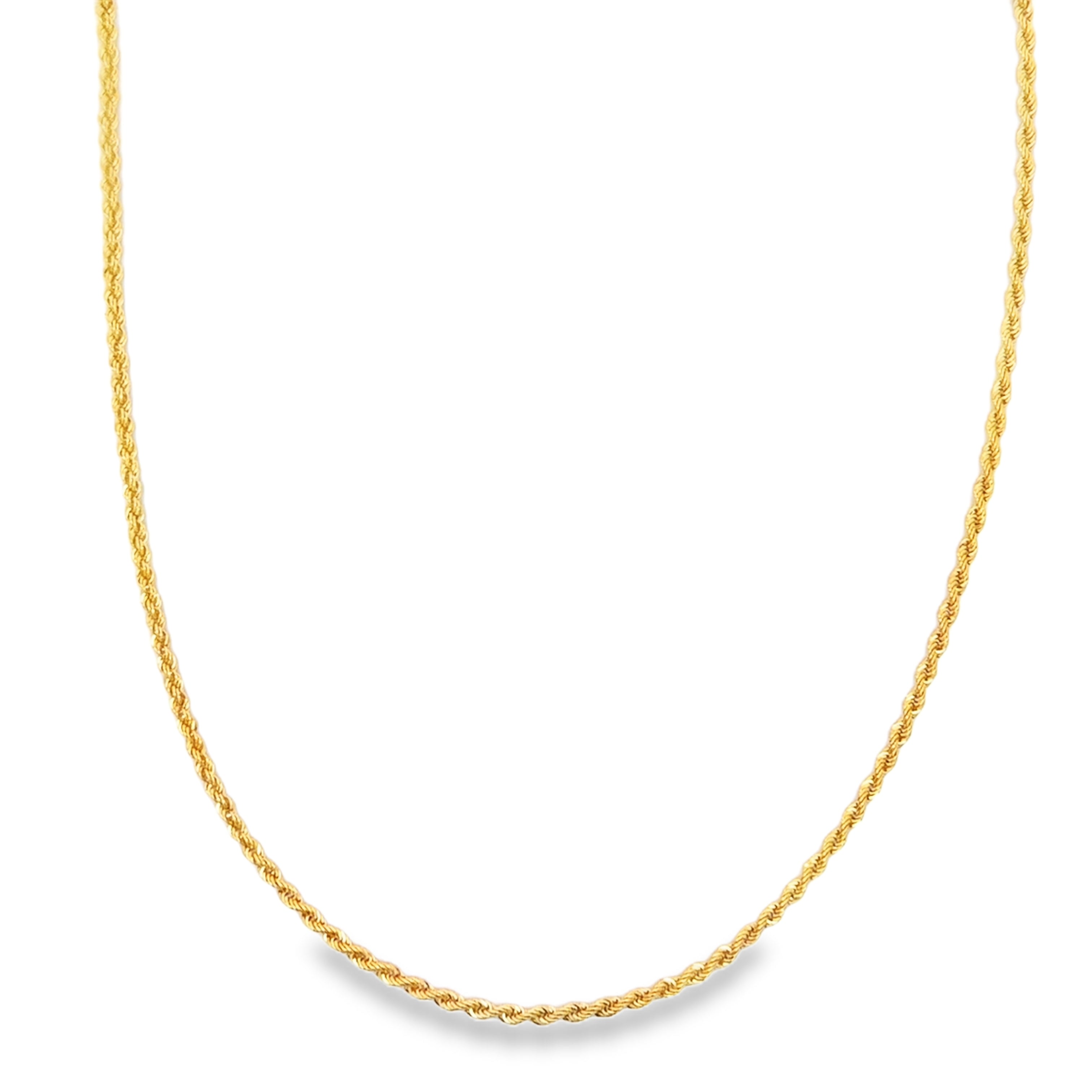 Classic Yellow Gold Rope Chain Necklace