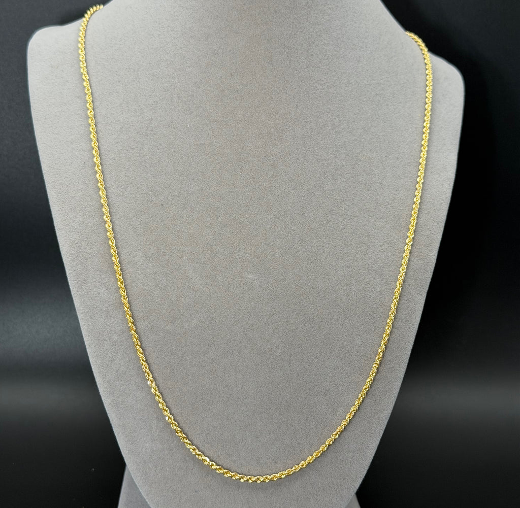 Classic Yellow Gold Rope Chain Necklace