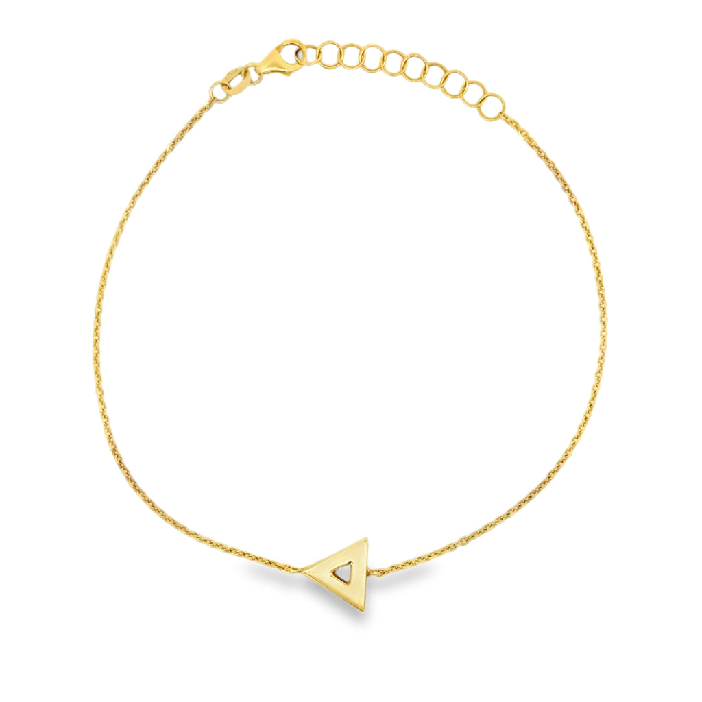 Geometric Triangle Charm Chain Bracelet in Yellow Gold