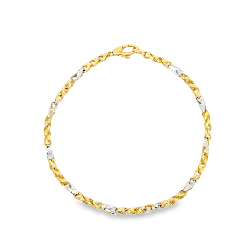 Yellow Gold Interlocking Link Chain Necklace