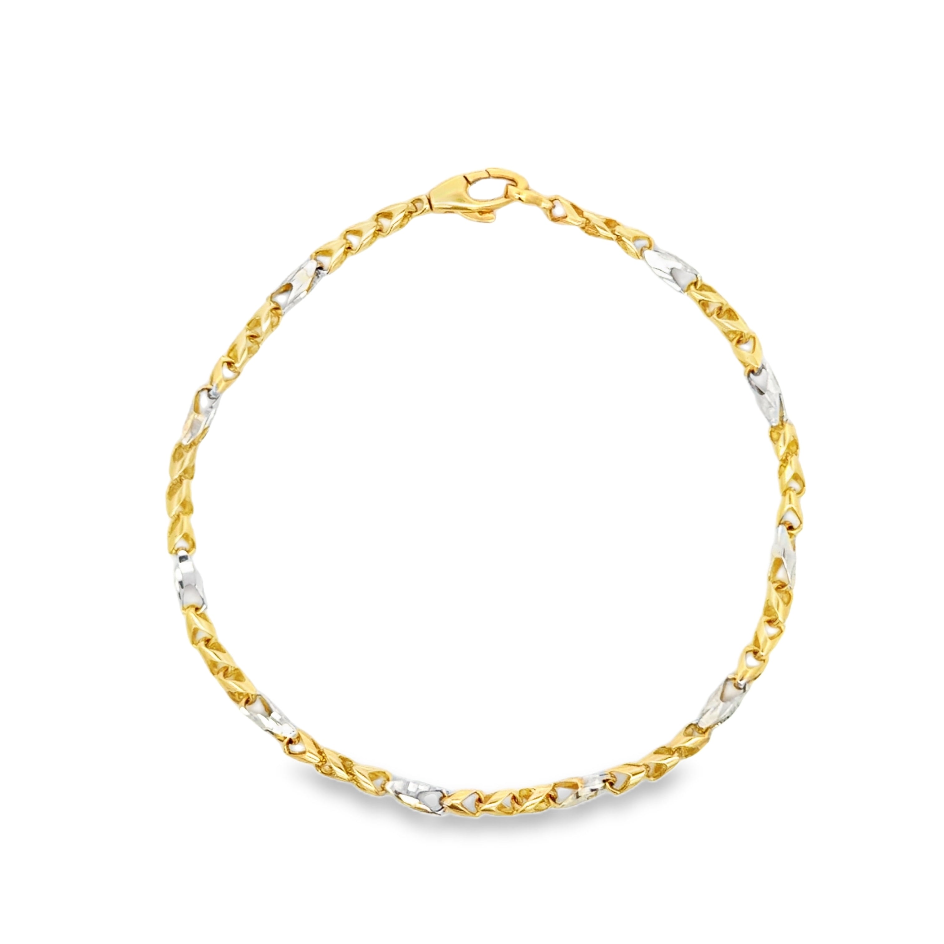 Yellow Gold Interlocking Link Chain Necklace