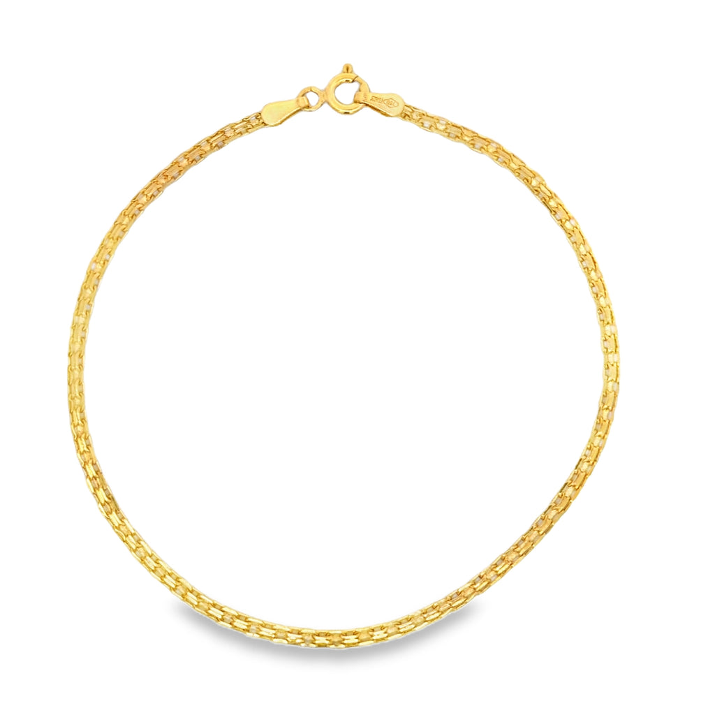Classic Yellow Gold Woven Link Chain Bracelet