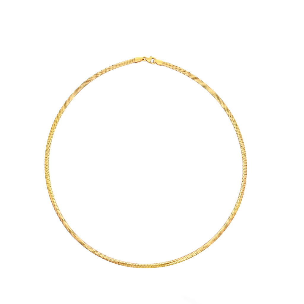 Yellow Gold Woven Chain Necklace