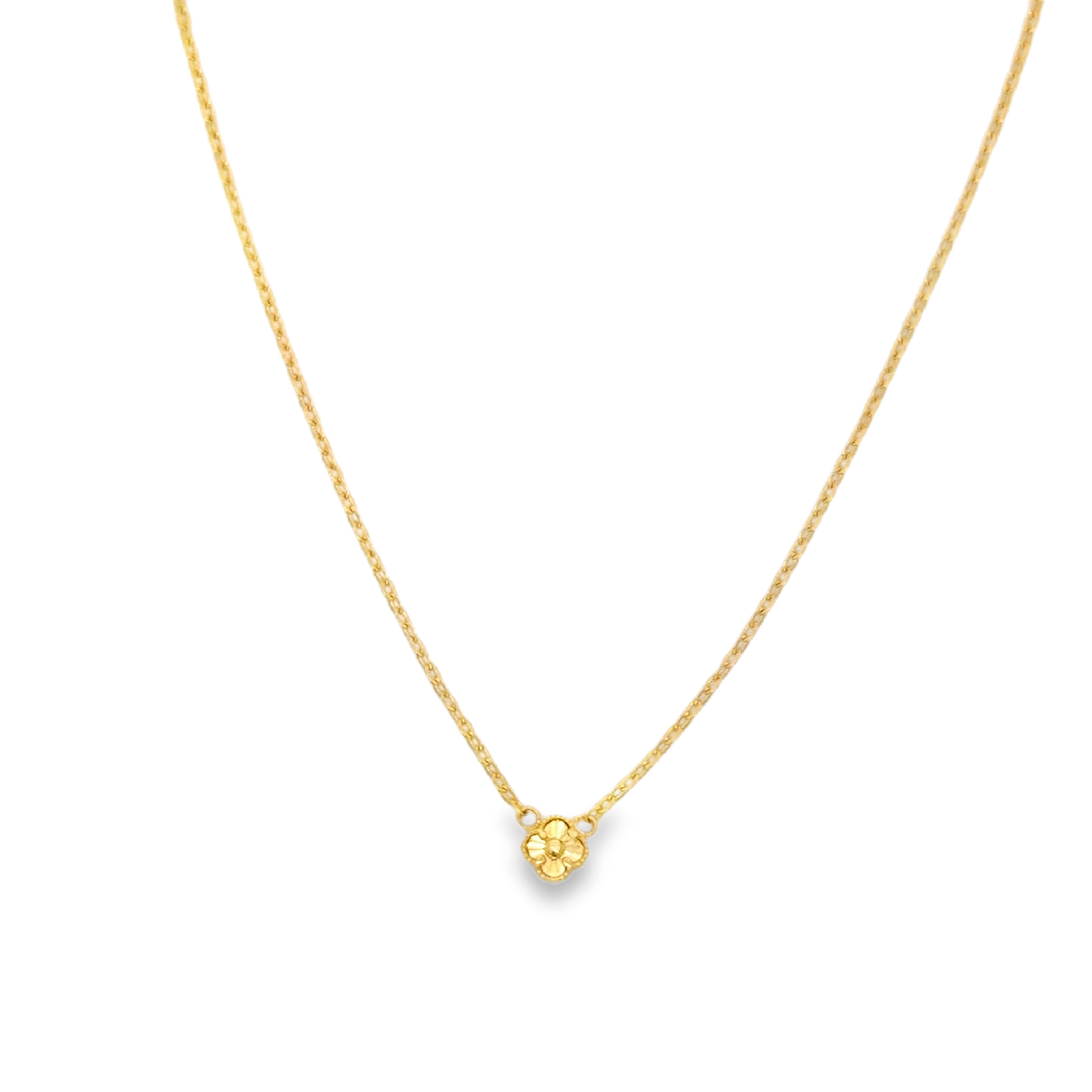 Delicate Yellow Gold Chain Necklace with Spring Ring Clasp