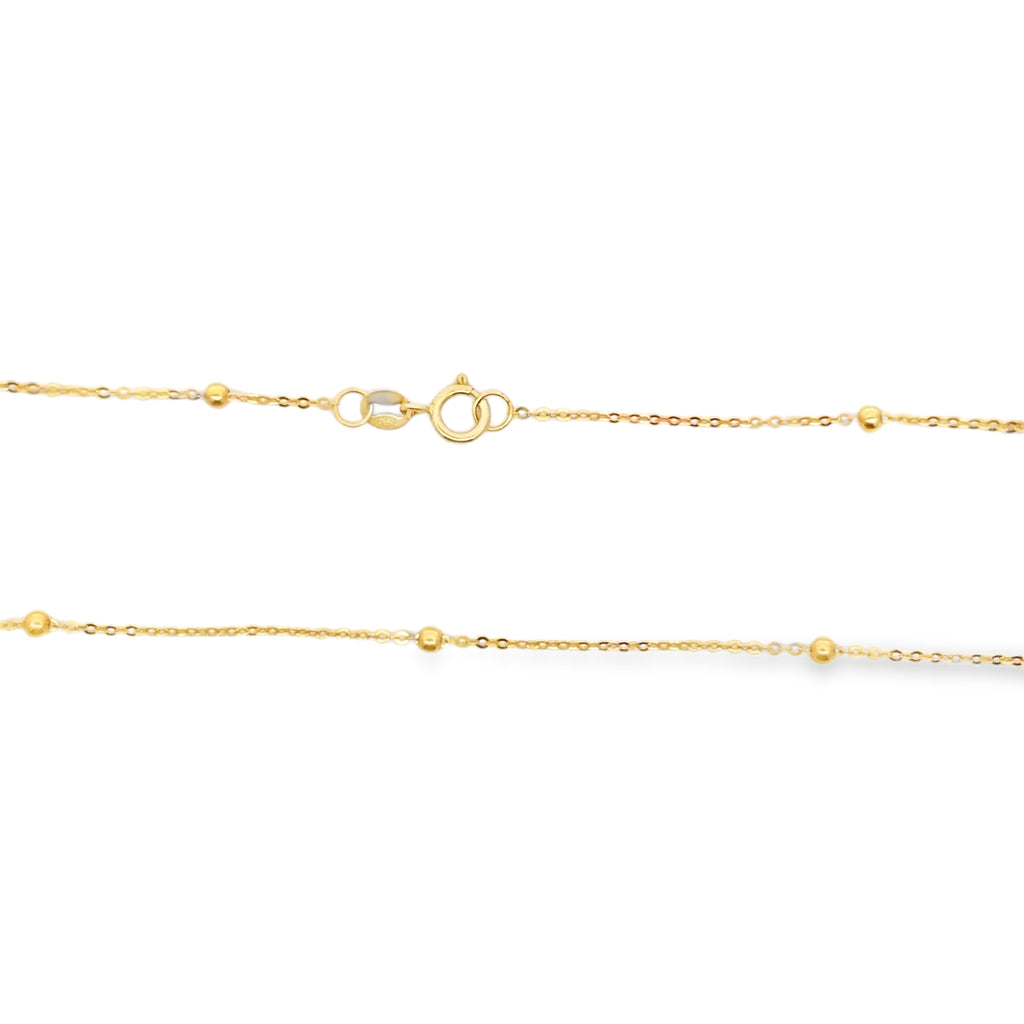 Yellow Gold Smiling Sun Charm Station Necklace