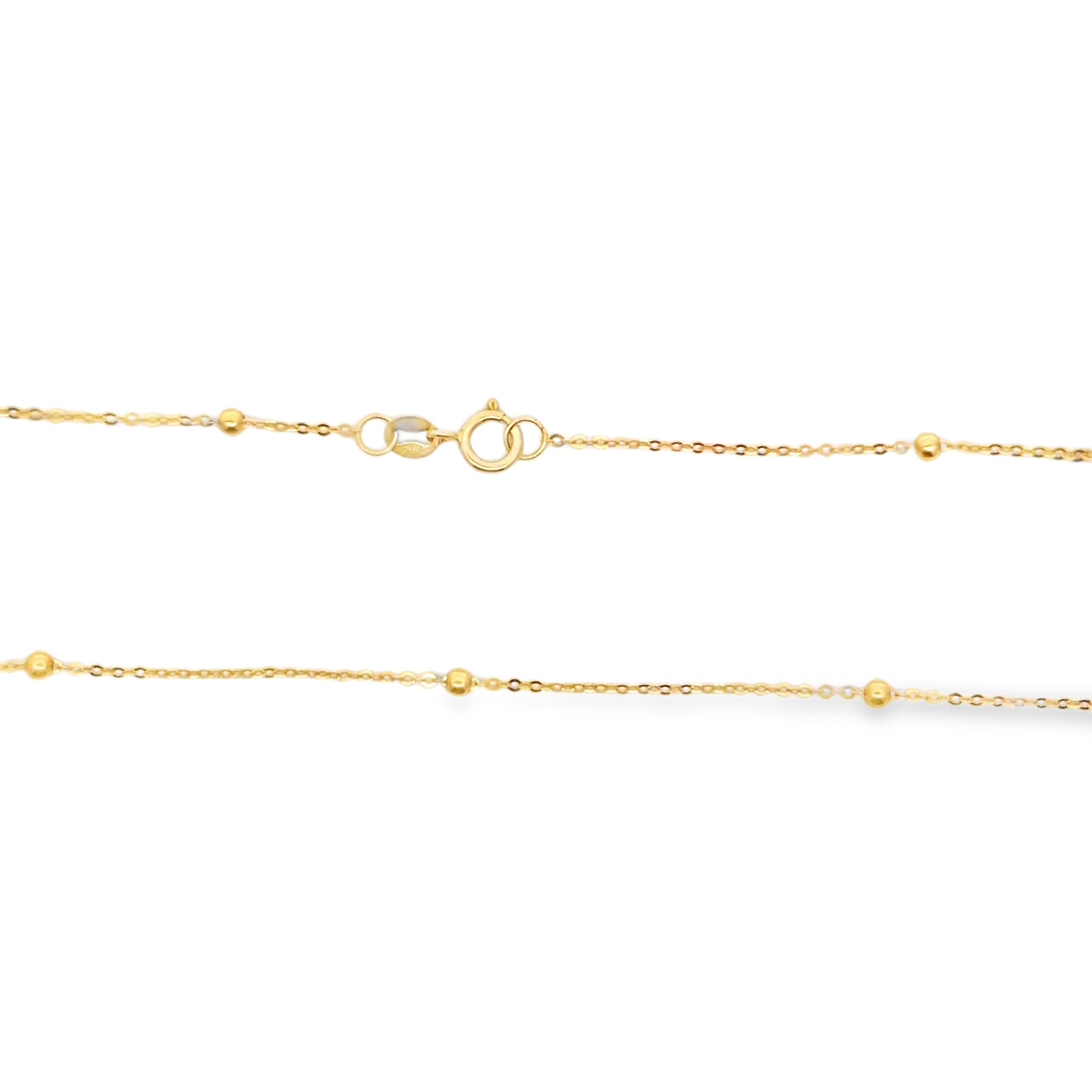 Yellow Gold Smiling Sun Charm Station Necklace