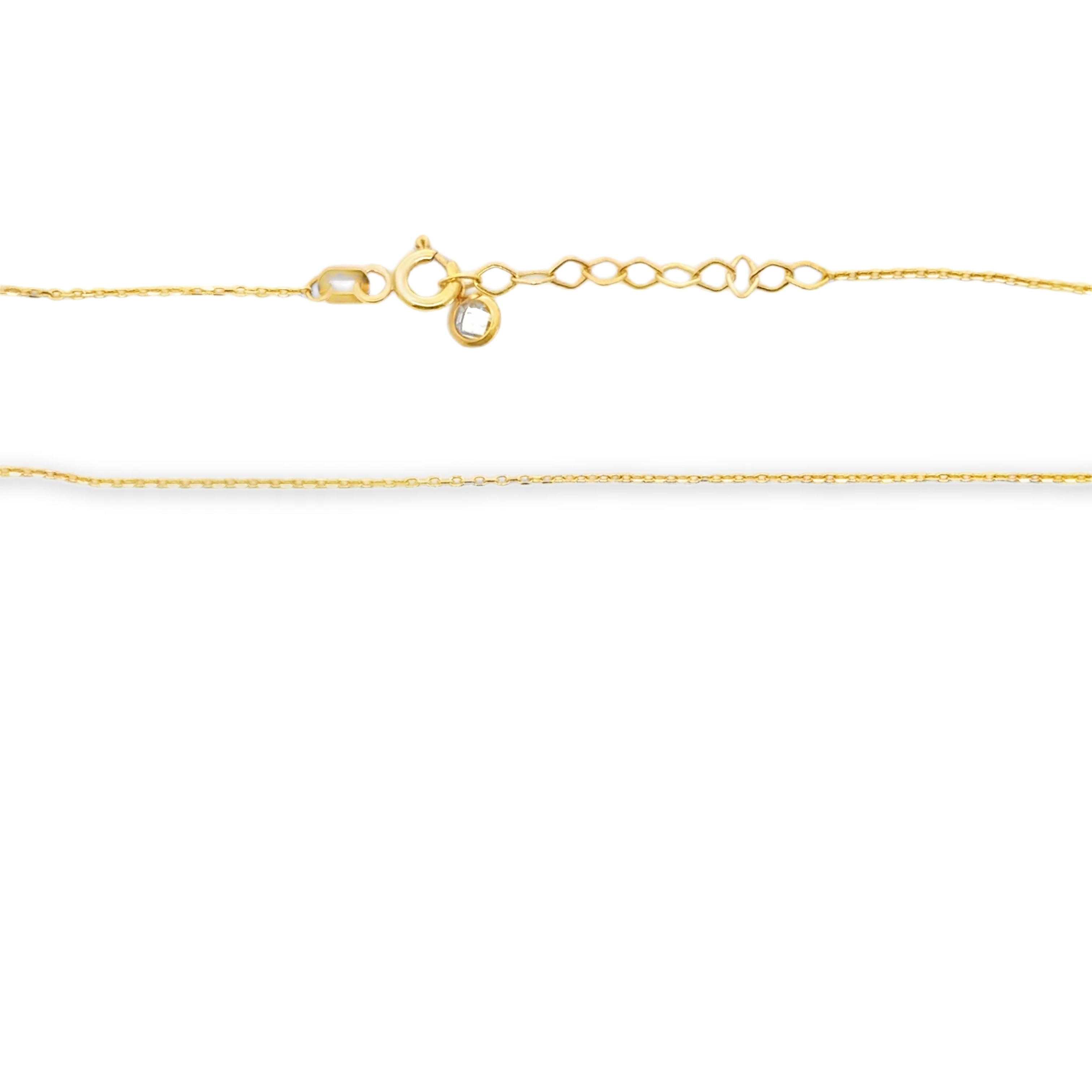 Yellow Gold MAMA Letter Pendant Necklace