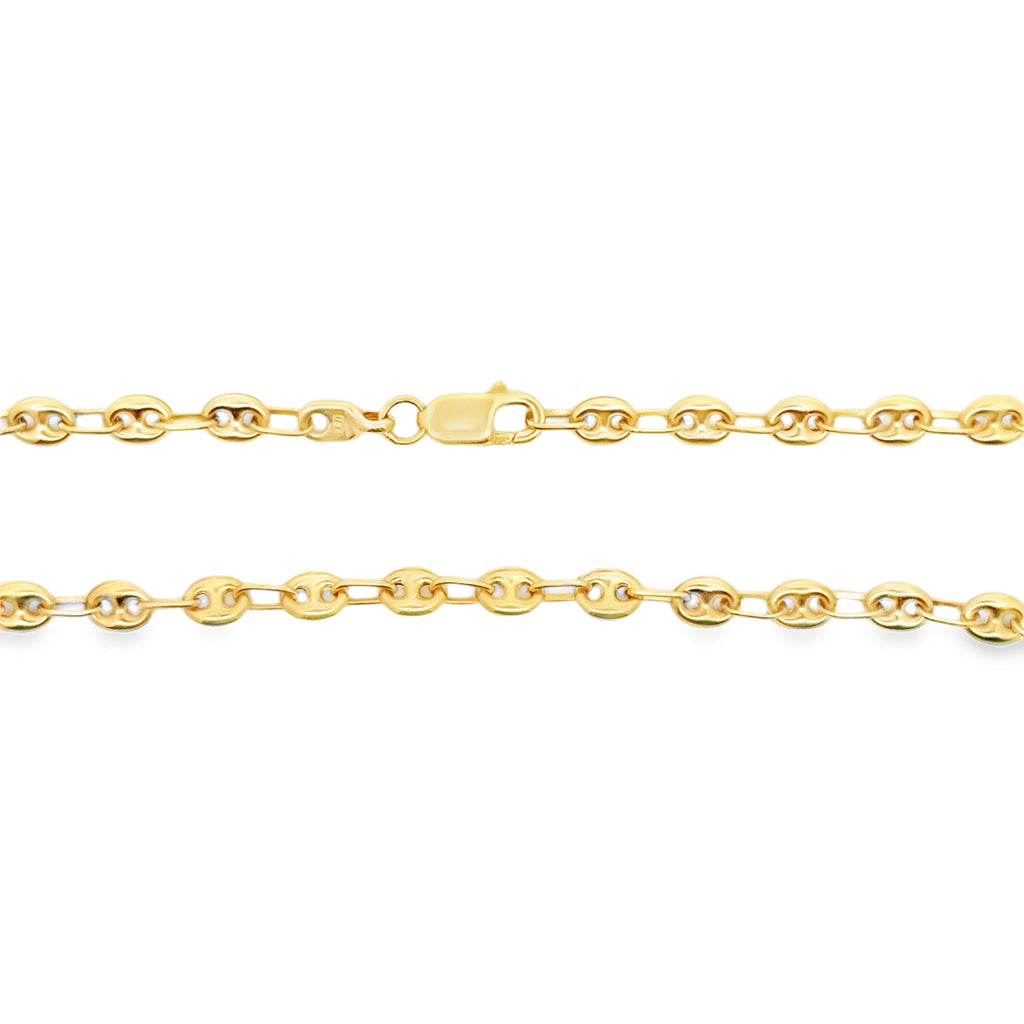Yellow Gold Mariner Link Chain Necklace
