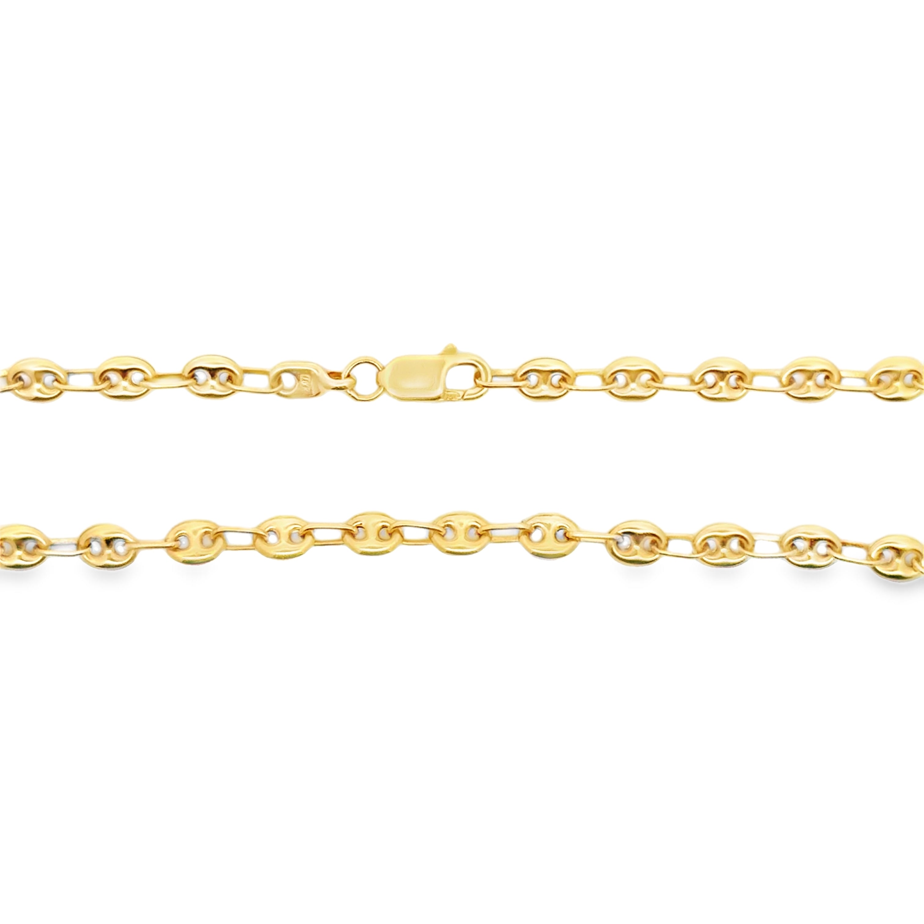 Yellow Gold Mariner Link Chain Necklace