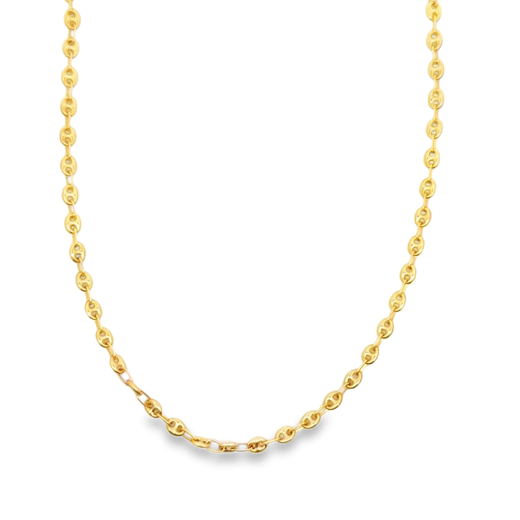 Yellow Gold Mariner Link Chain Necklace