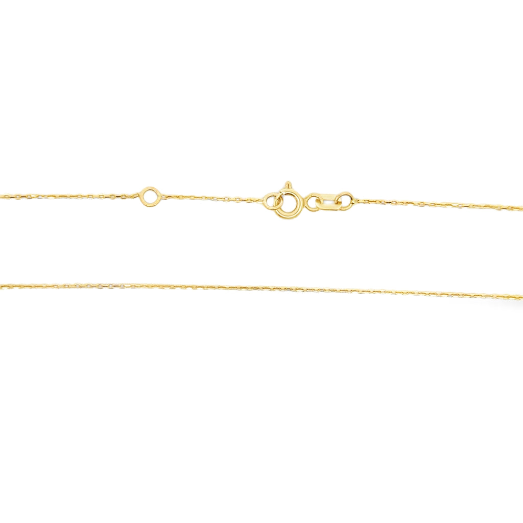 Round zirconia Bezel Pendant Necklace in Yellow Gold