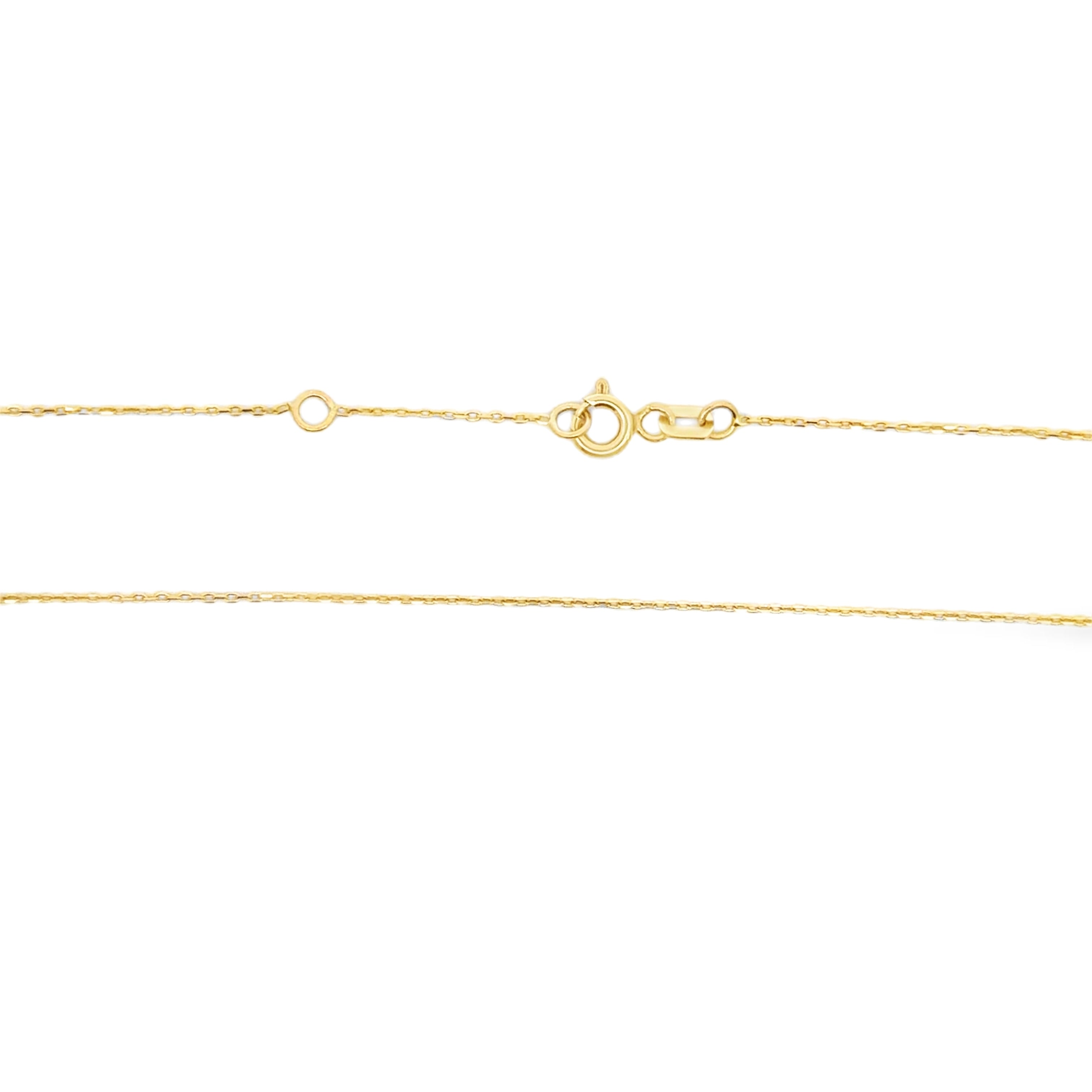 Round zirconia Bezel Pendant Necklace in Yellow Gold