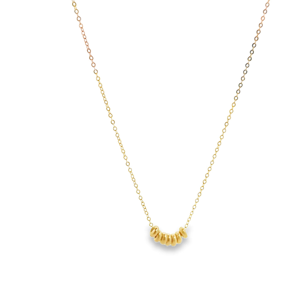 Yellow Gold Minimalist Beaded Station Necklace
