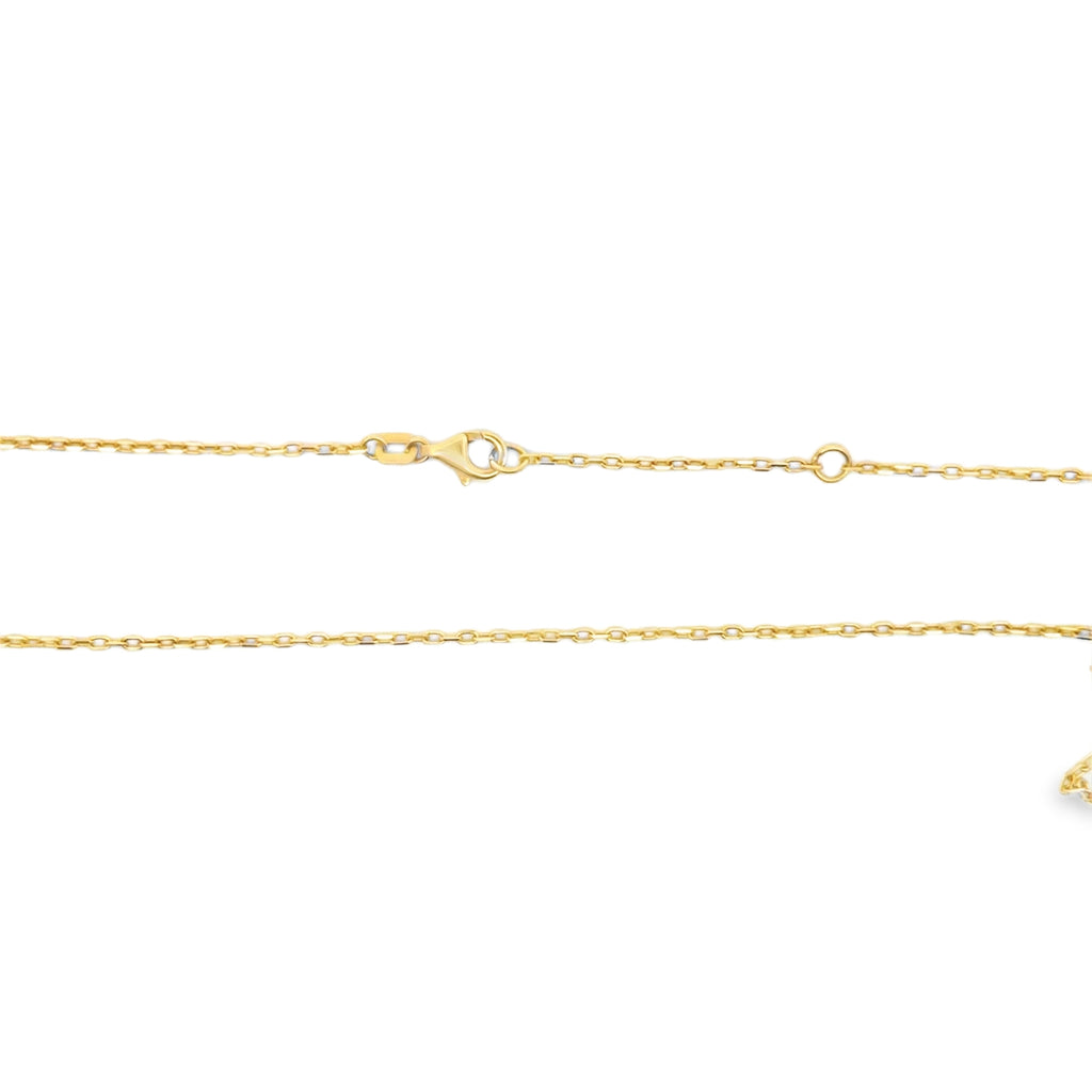 Onyx Clover Charm Necklace in Yellow Gold