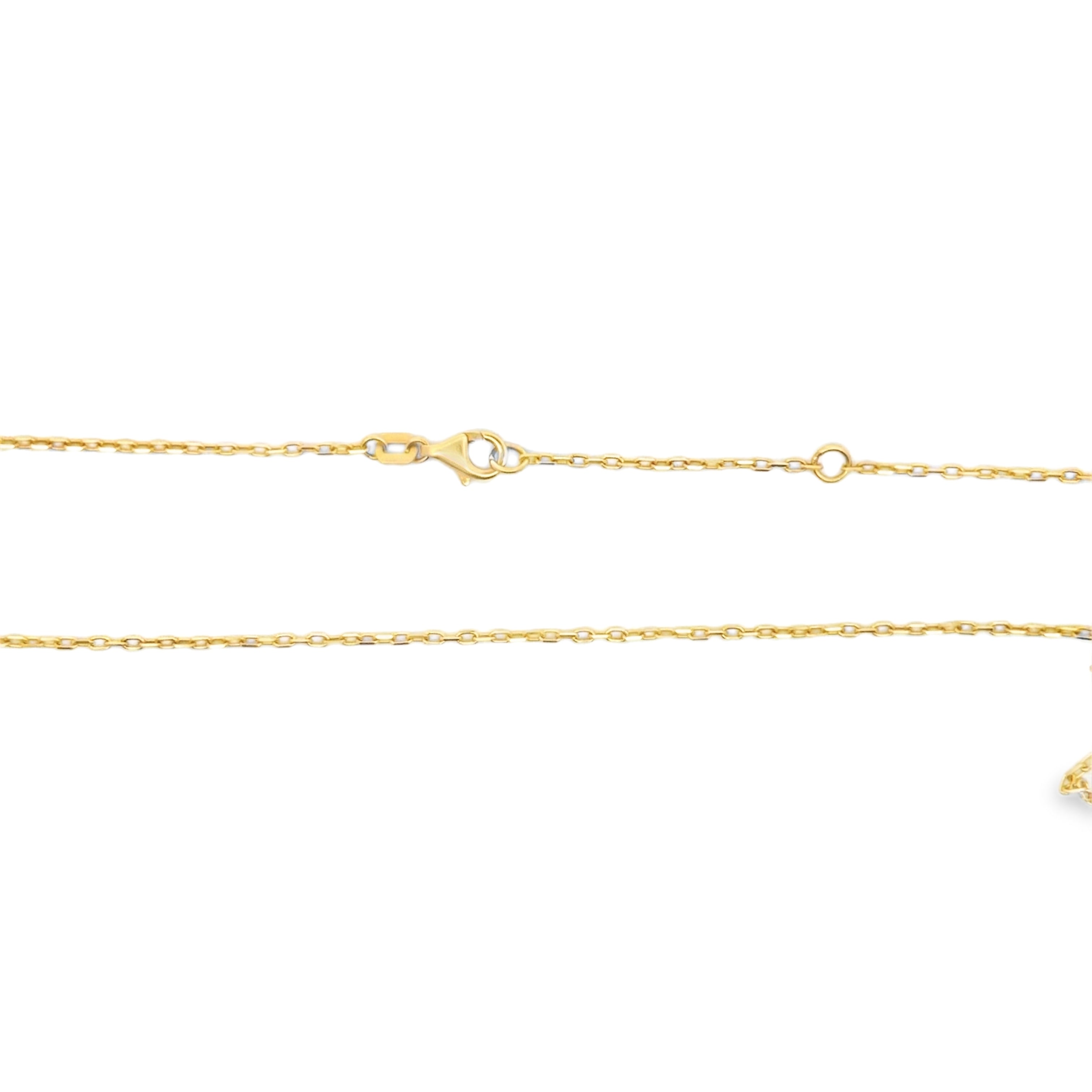 Onyx Clover Charm Necklace in Yellow Gold