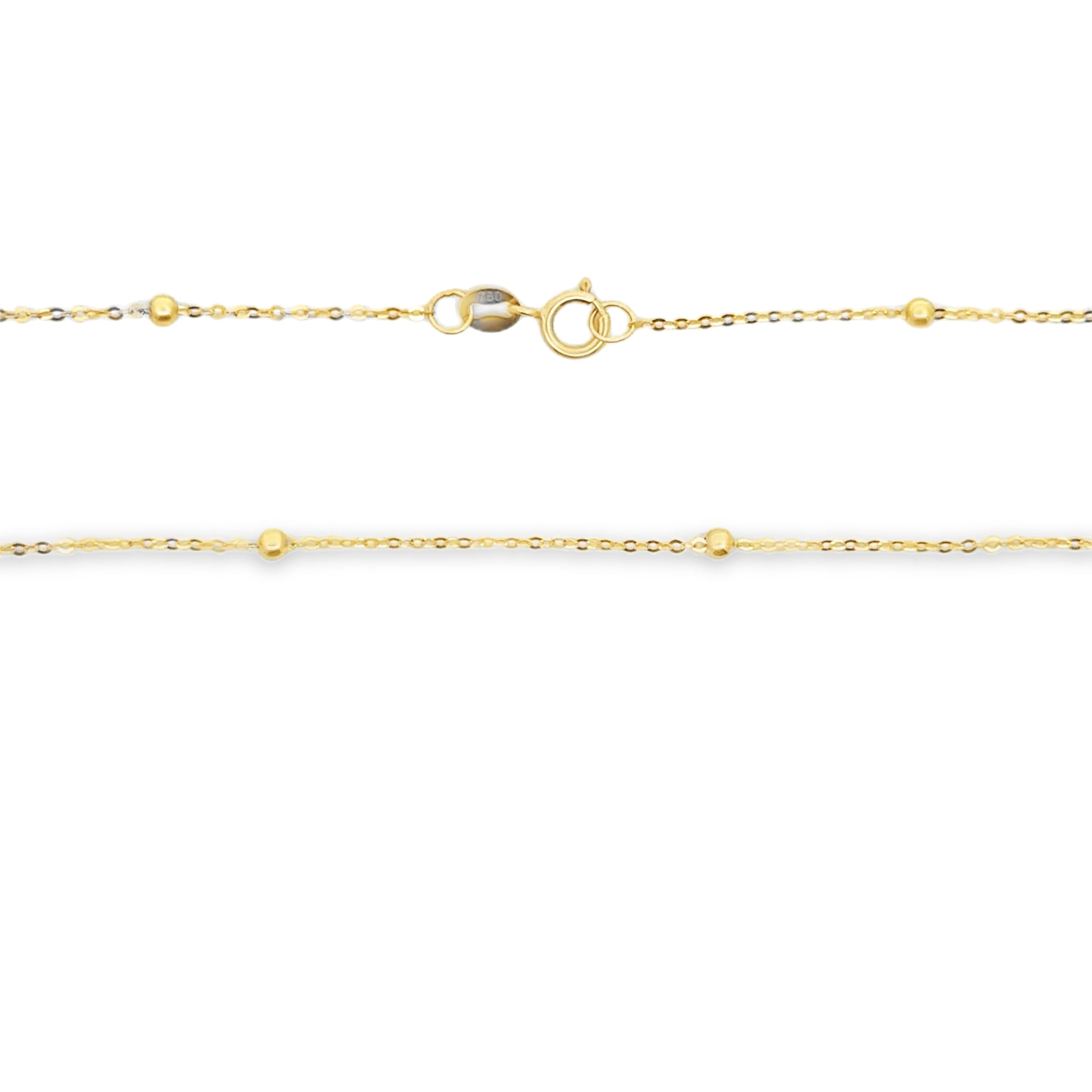 Yellow Gold Beaded Chain Necklace