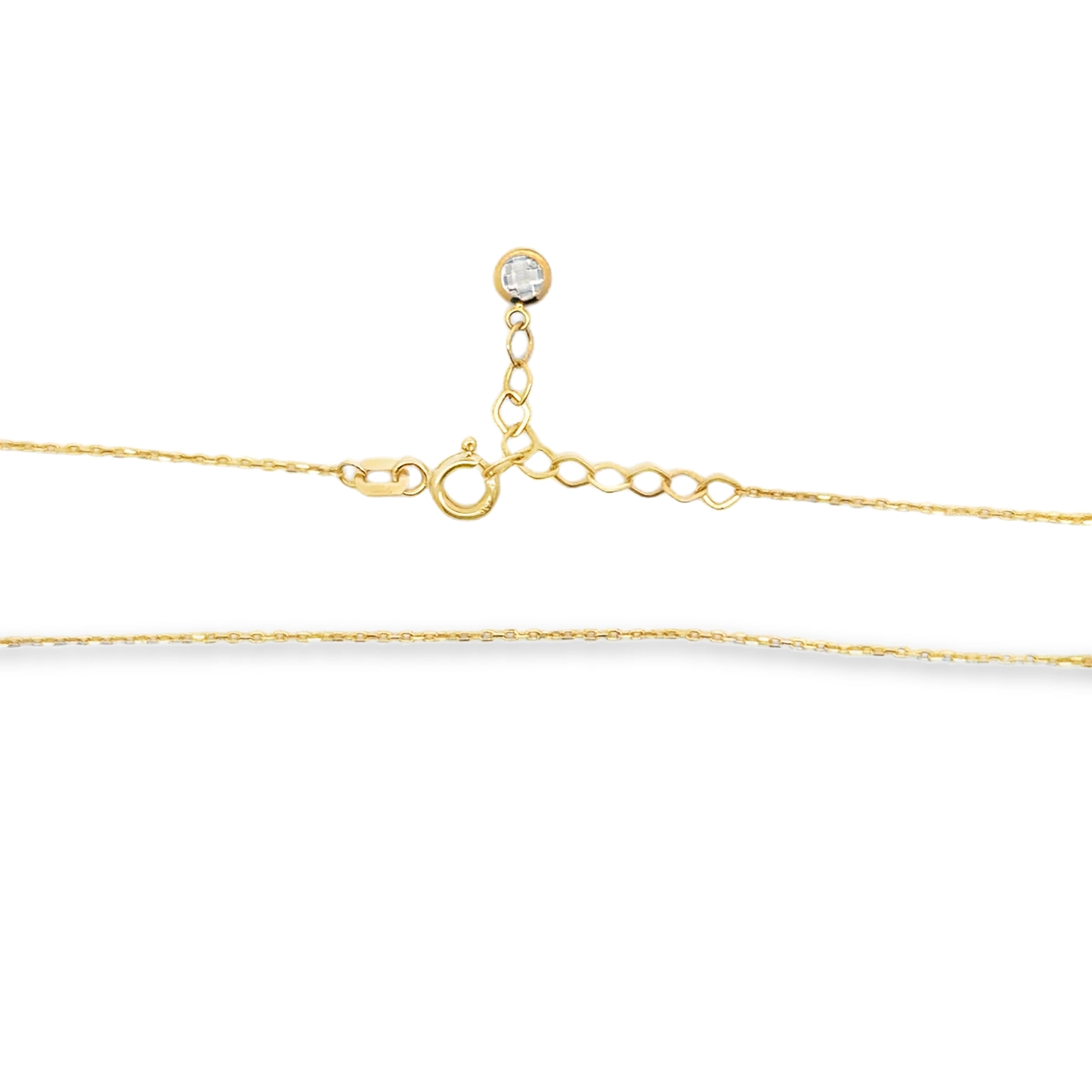 Yellow Gold Heart and Infinity Charm Necklace