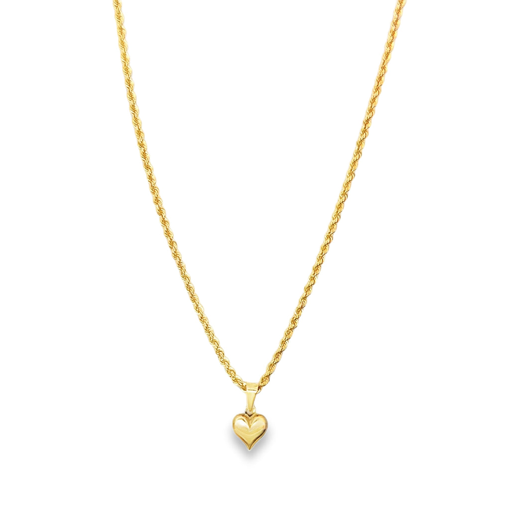 Yellow Gold Chain with Heart Pendant