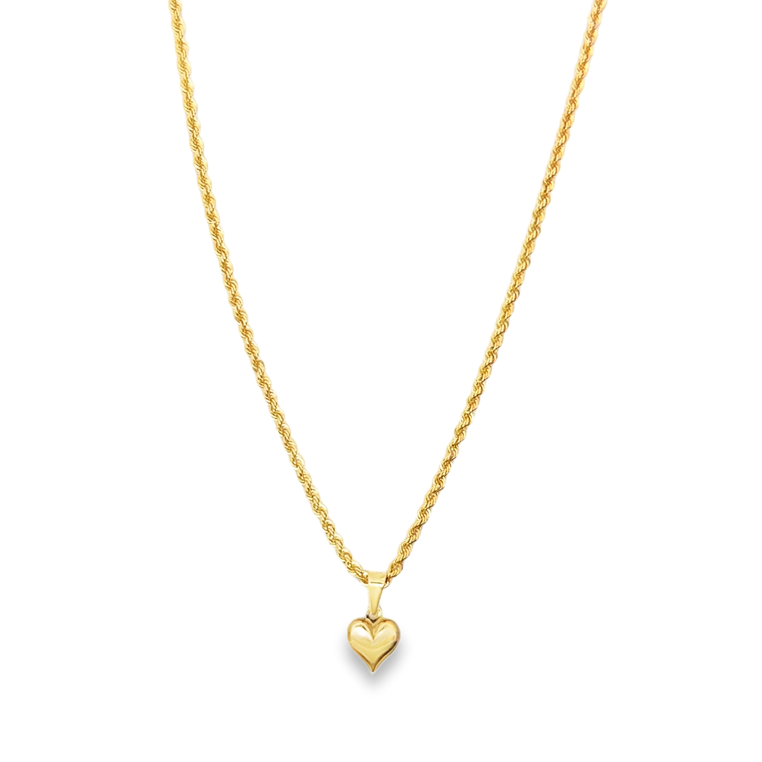 Yellow Gold Chain with Heart Pendant
