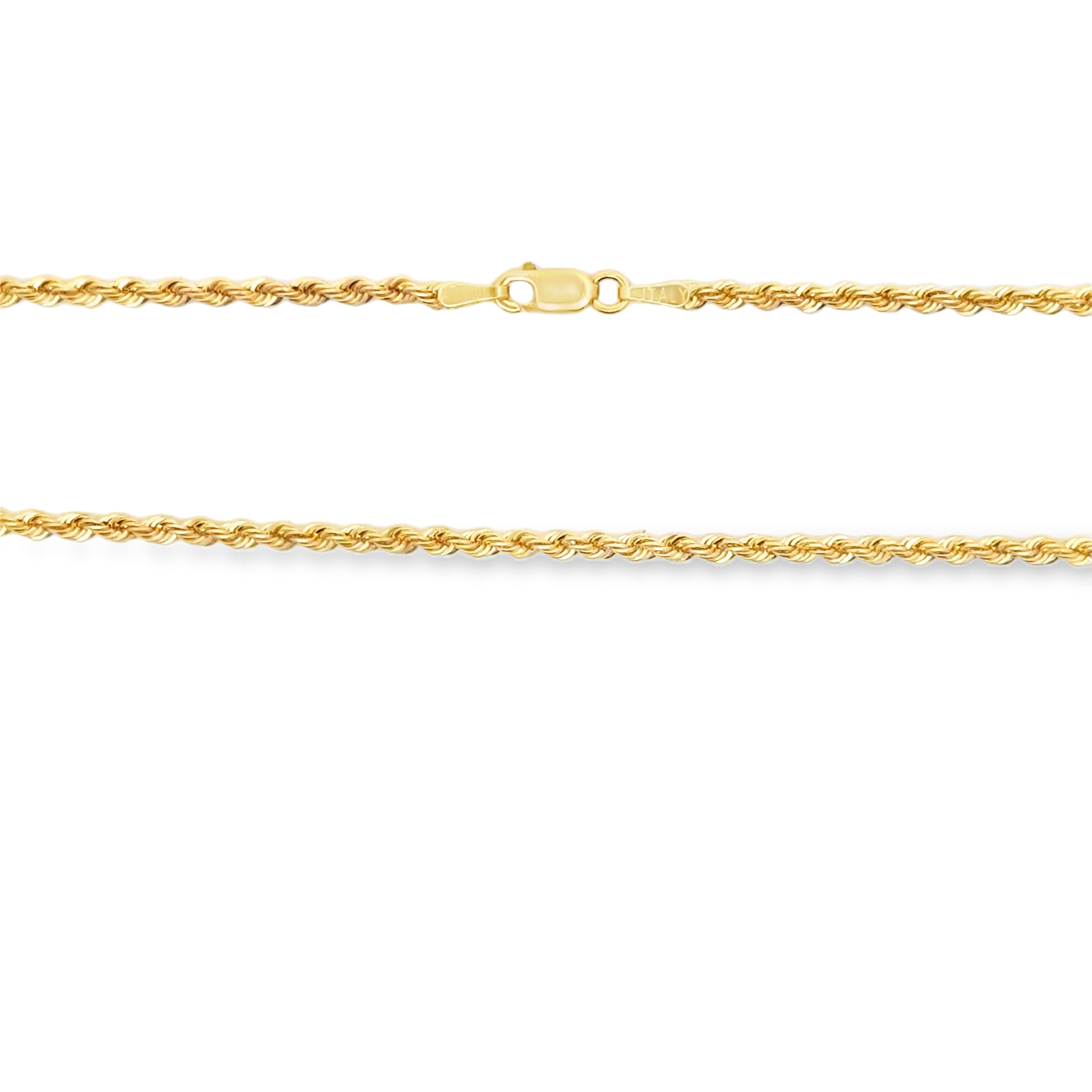 Classic Yellow Gold Rope Chain Necklace