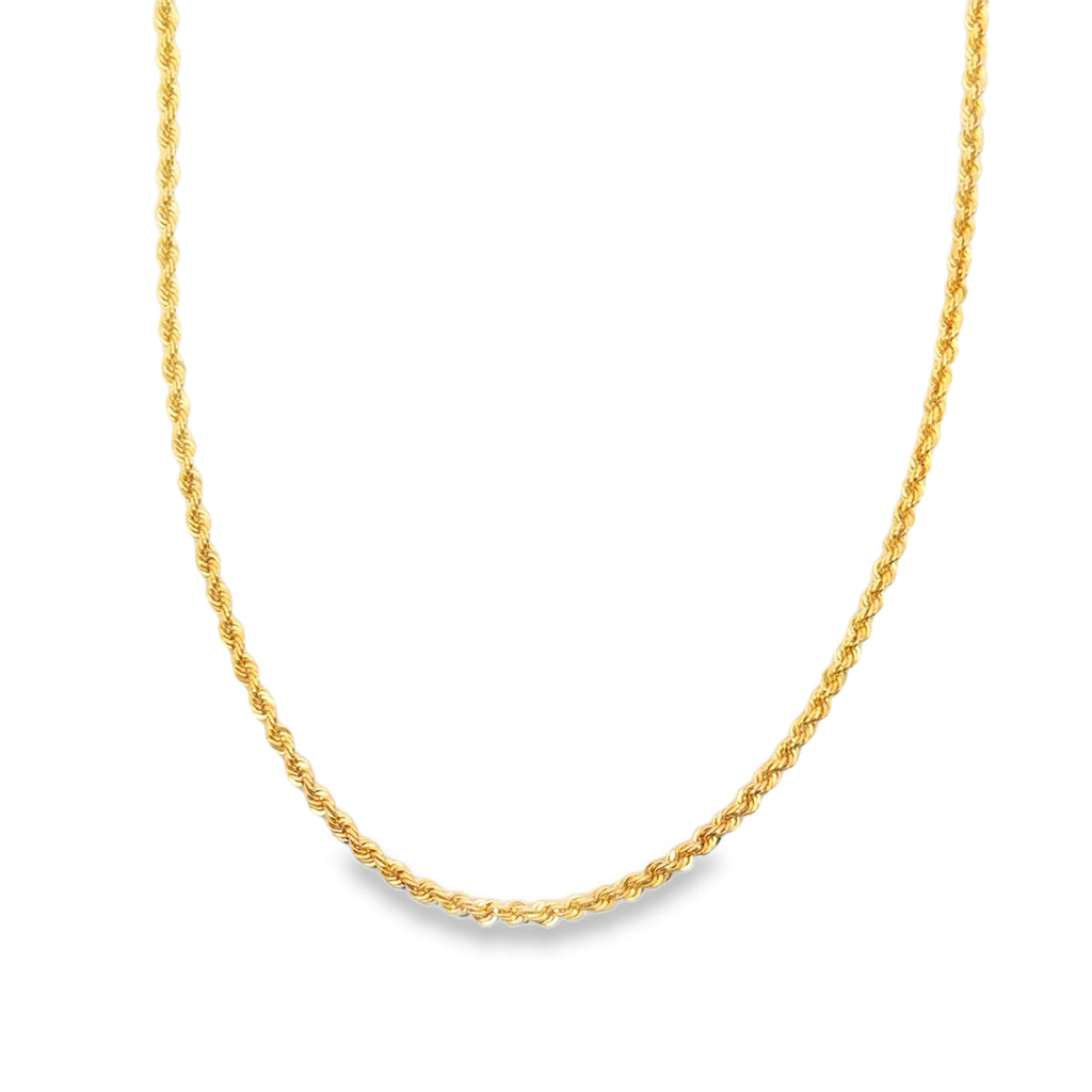 Classic Yellow Gold Rope Chain Necklace