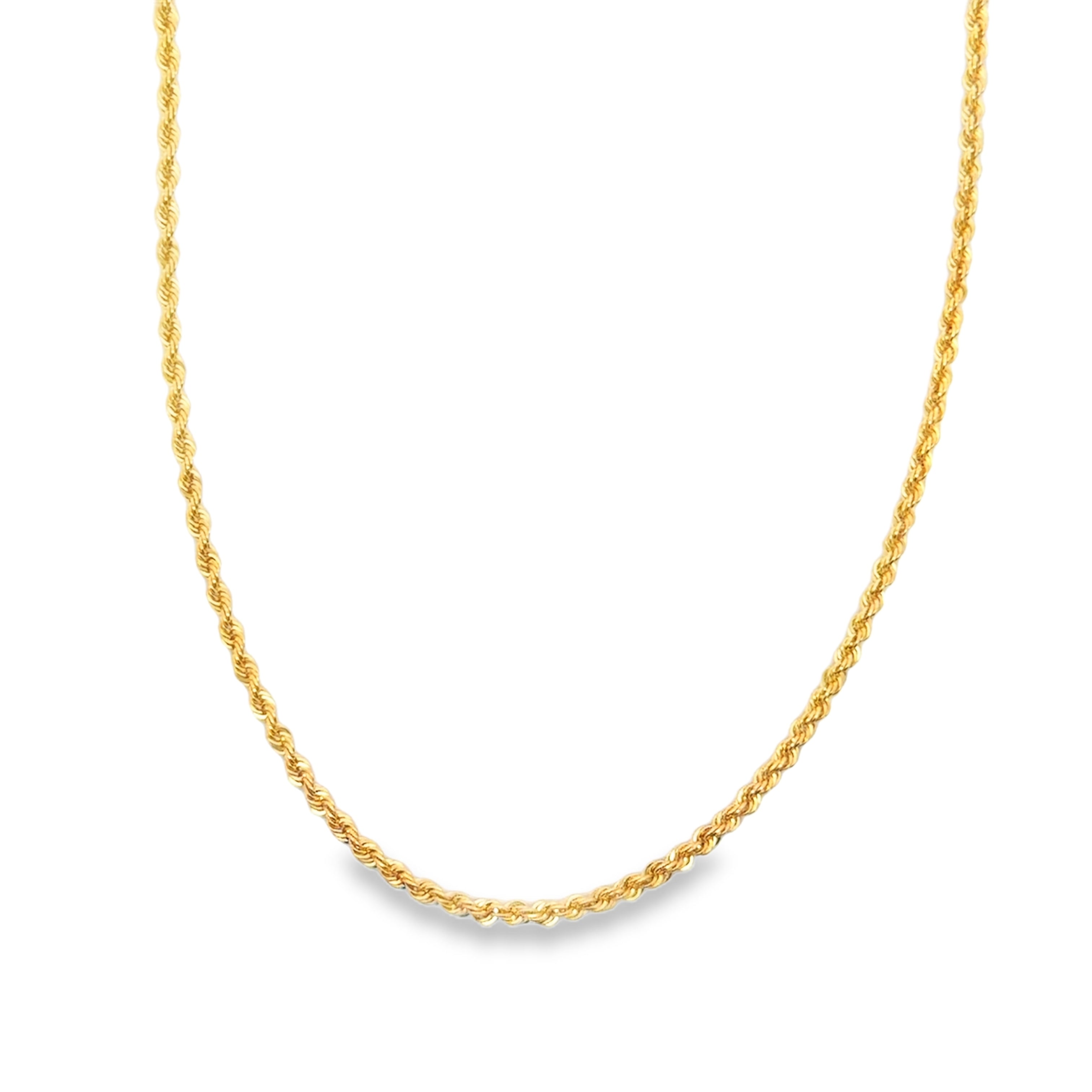Classic Yellow Gold Rope Chain Necklace