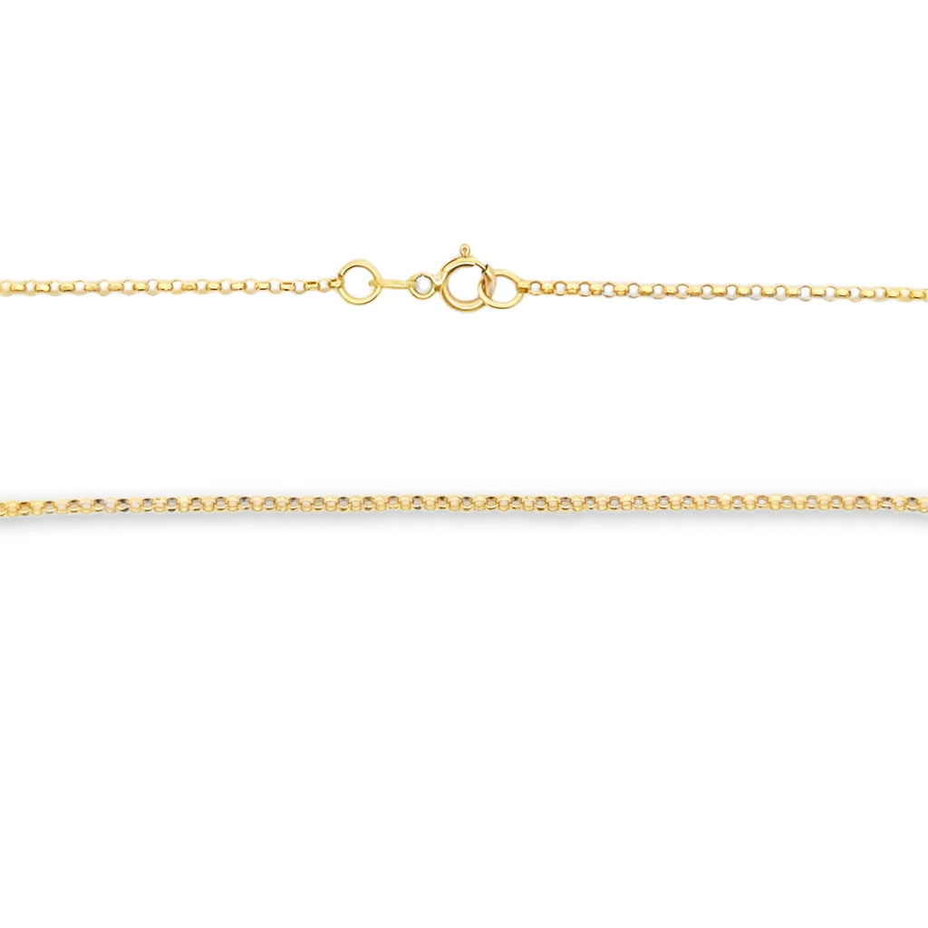 Yellow Gold Open Cross Pendant Necklace with zirconia Accent